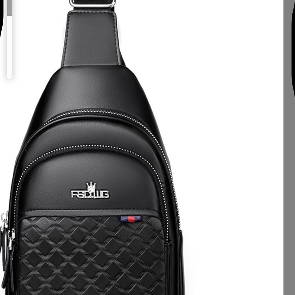 Black Men's Sling Bag - Sleek Crossbody Backpack